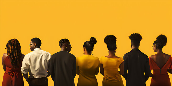 Black entrepreneurs celebrating together in front of a vibrant community business district