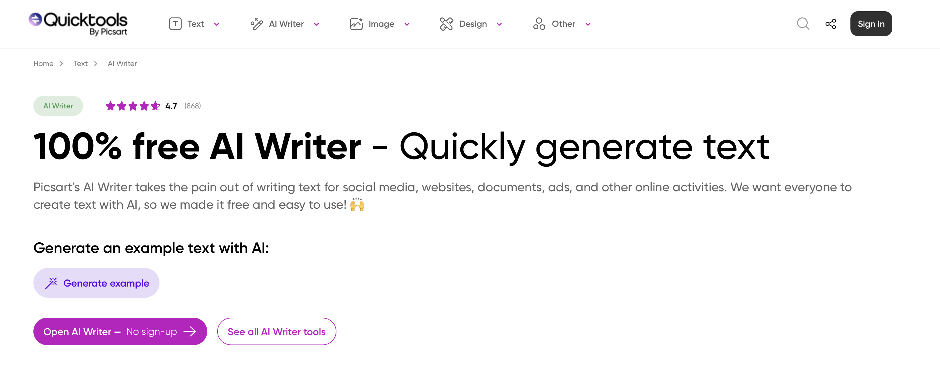 Picsart AI Writer
