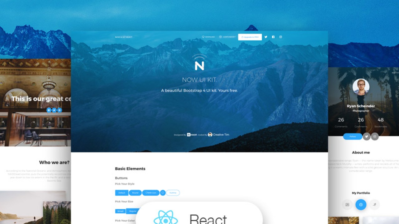 Now UI Kit React - Free React UI Kit by Creative Tim