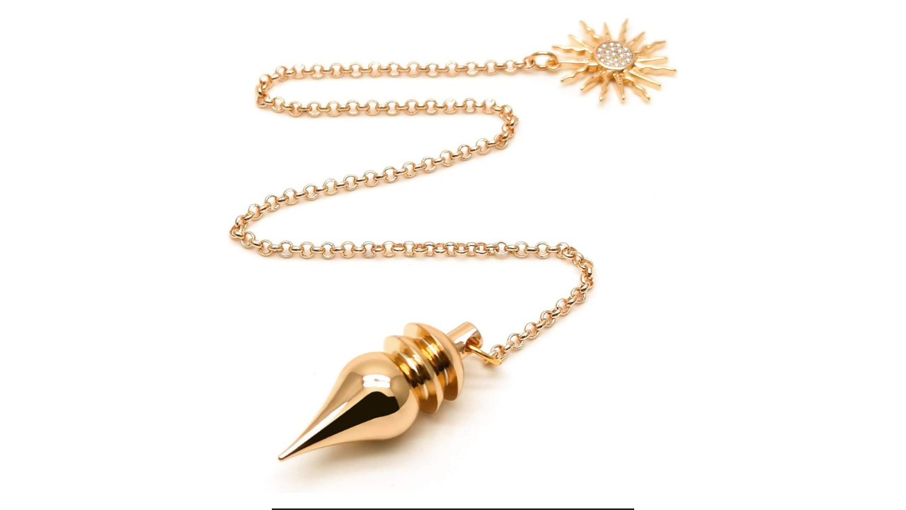 Spirit Hunter Goddess Pendulum - Brass Sunflower Tail Drop