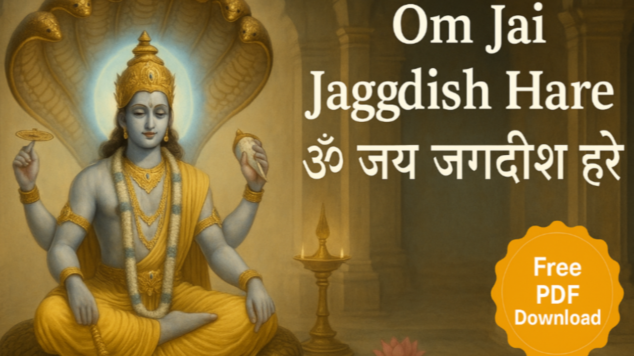 Om Jai Jagdish Hare aarti image of Lord Vishnu