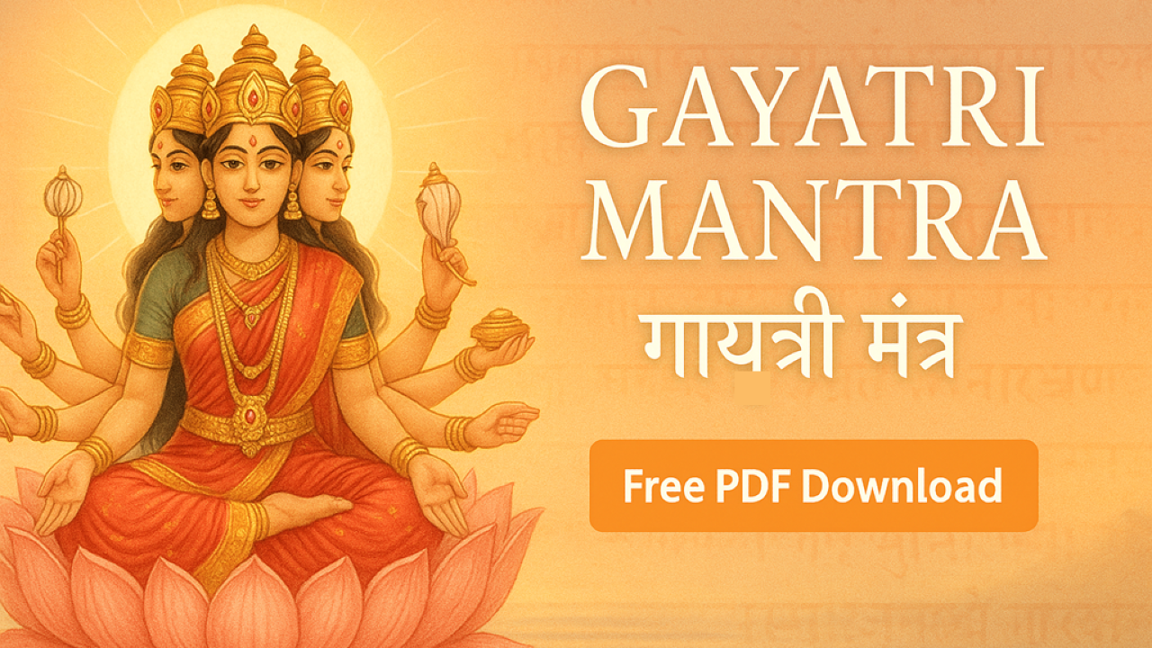 Gayatri Mantra lyrics with Goddess Gayatri