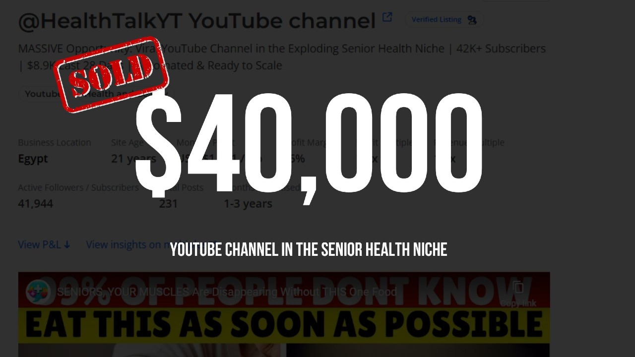 🧠 GUIDE: How to Replicate the $8,500/Month Senior Health YouTube Channel That Just Sold